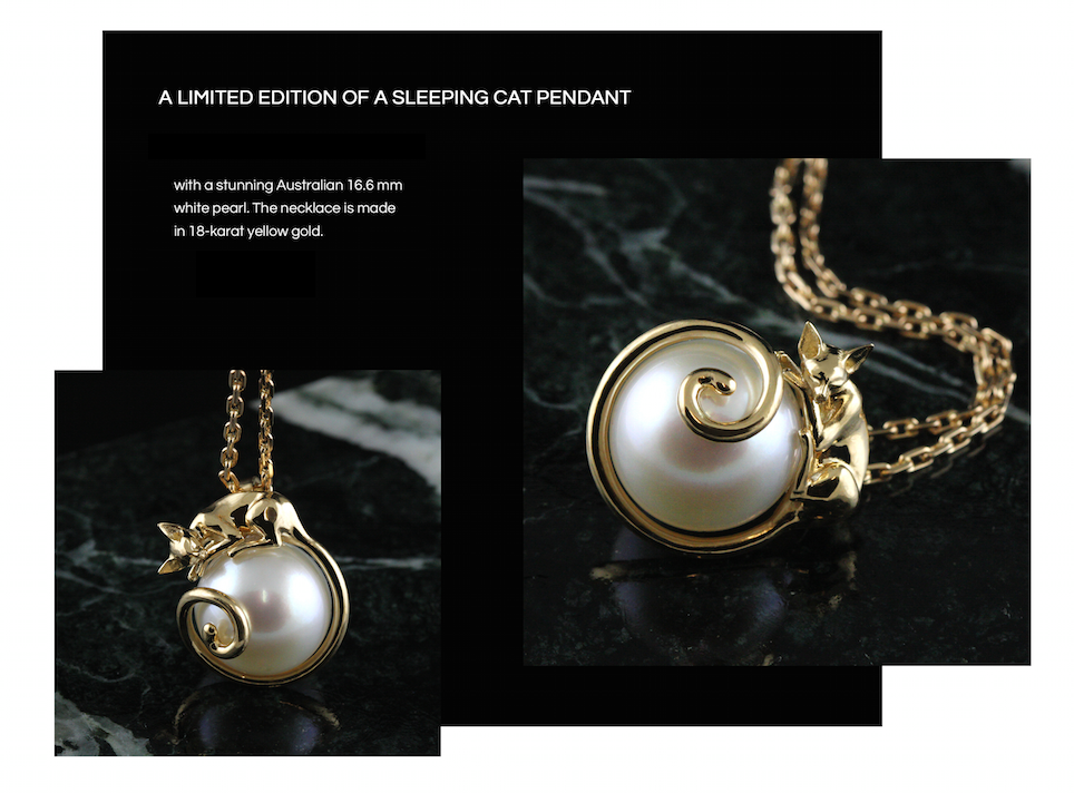 The Sleeping Cat Pendant - Anna Lubomirska Jewellery www.annalubomirska.com